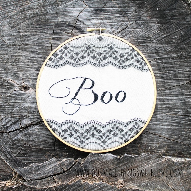 Halloween Embroidery Hoop BOO Art {Do Small Things with Love}