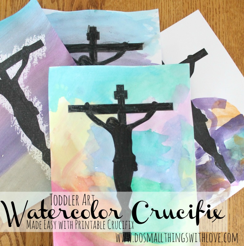 printable watercolor crucifix