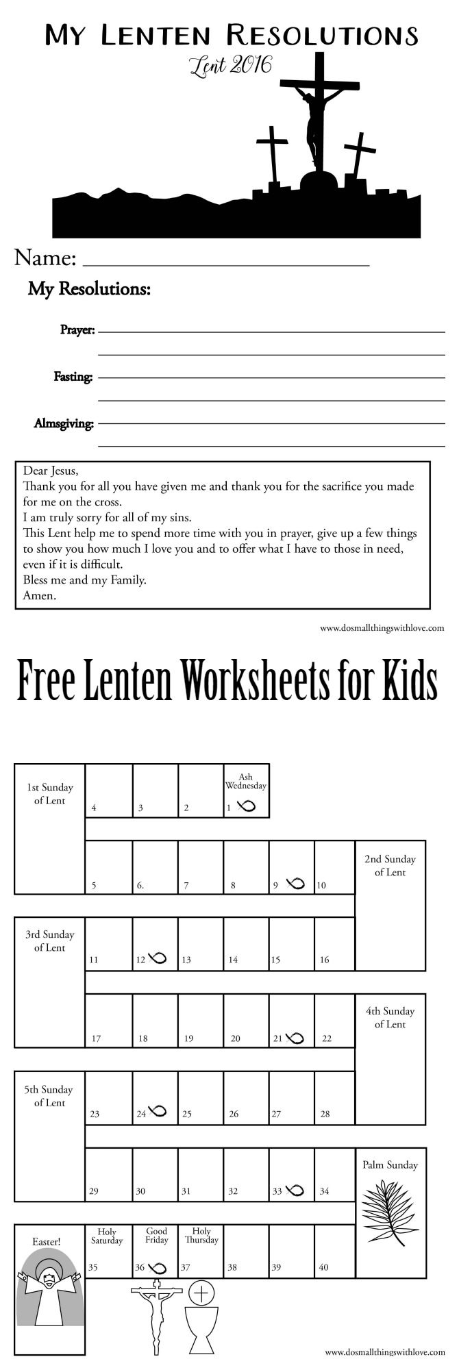 Lenten Worksheets For Kids {Free Printable} Do Small Things with