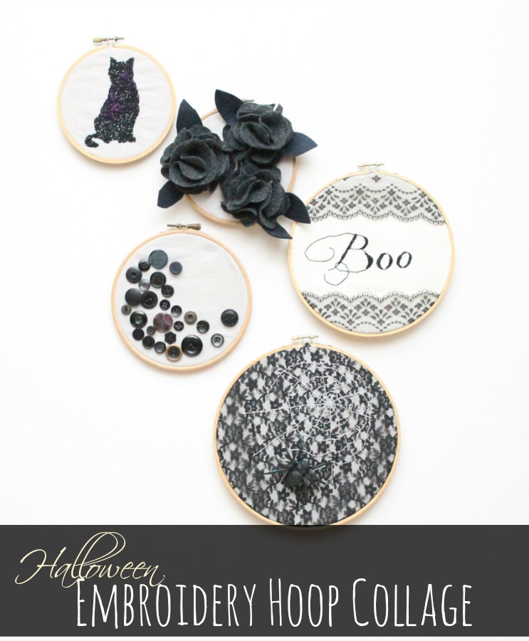 Halloween Embroidery Hoop Collage