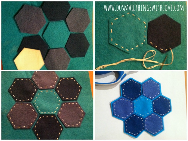 hexagon coaster collage