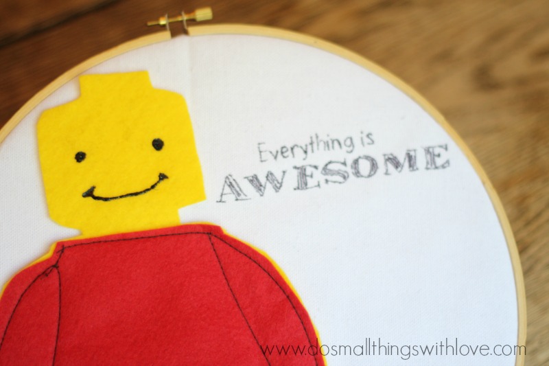 Lego Embroidery Hoop Art
