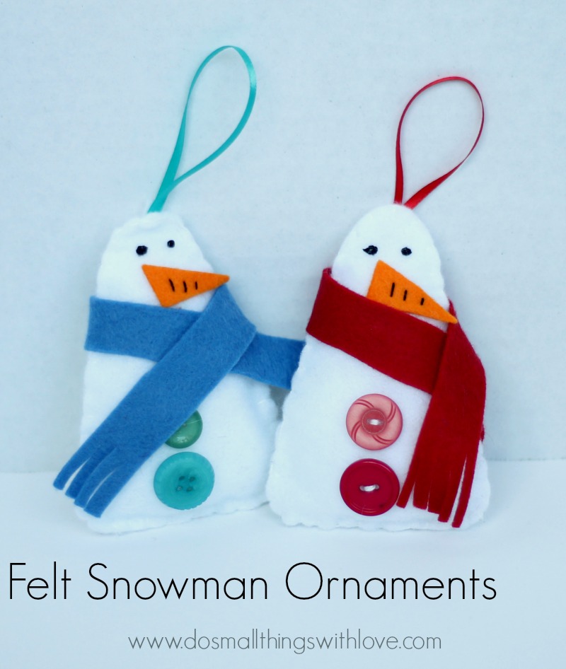 felt snow man ornaments
